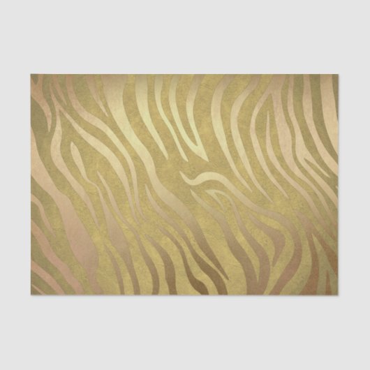 Golden Bronze Zebra Print Oerwoud Safari Glam Tissuepapier (Voorkant)
