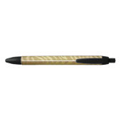Golden Bronze Zebra Print Oerwoud Safari Glam Zwarte Inkt Pen (Achterkant)