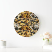Golden bronzen achtergrond grote klok (Huis)