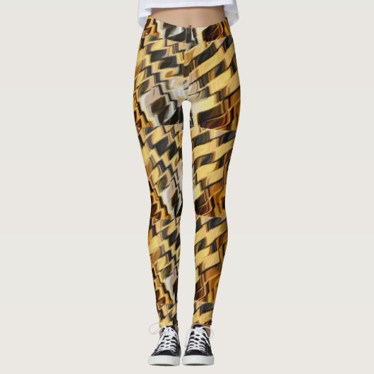 Golden bronzen achtergrond leggings (Voorkant)