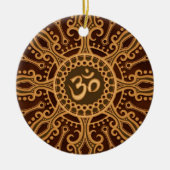 Golden Brown Aum Star Keramisch Ornament (Voorkant)