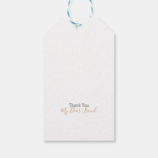 Golden Brown Autumn Pattern Black Ver Cadeaulabel (Achterkant)