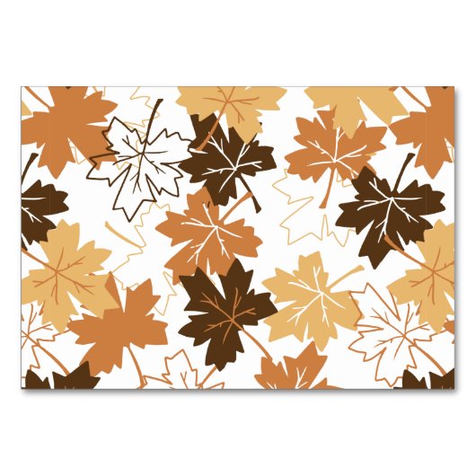 Golden Brown Autumn Pattern White Ver Kaart (Voorkant)