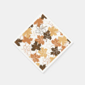Golden Brown Autumn Pattern White Ver Servet (Hoek)