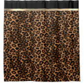 Golden Brown & Black Leopard Pattern Douchegordijn (Voorkant)