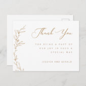 Golden Brown Botanical Branch Dank u Briefkaart (Voorkant / Achterkant)