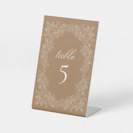 Golden Brown Botanische Wreattable Reclamebord Met Voetstuk