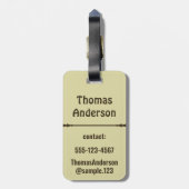 Golden Brown Color Combination Bagagelabel (Achterkant verticaal)