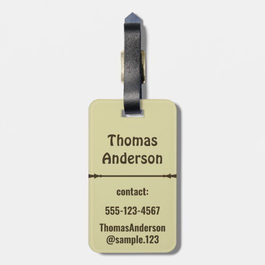 Golden Brown Color Combination Bagagelabel (Achterkant verticaal)