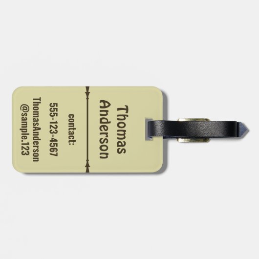 Golden Brown Color Combination Bagagelabel (Achterkant horizontaal)