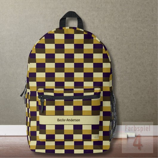 Golden Brown Color Combination Bedrukte Rugzak