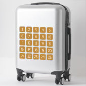 Golden Brown Customizable Square Number Stickers  (Koffer)