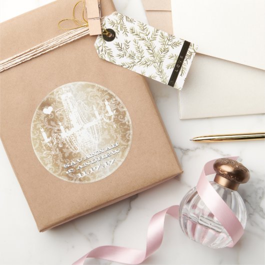 Golden Brown  Damask Chandelier Stickers (Geschenken)