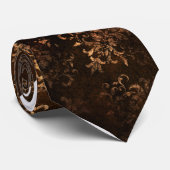 Golden Brown Damask  Gothische Stropdas (Opgerold)