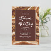 Golden Brown Faux Agate Bold 30th Birthday Kaart (Staand voorkant)