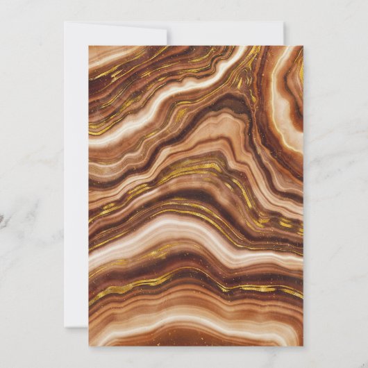 Golden Brown Faux Agate Bold 30th Birthday Kaart (Achterkant)
