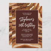 Golden Brown Faux Agate Bold 30th Birthday Kaart (Voorkant / Achterkant)