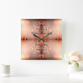 Golden Brown Floral 50th Wedding Jubileum Vierkante Klok (Huis)