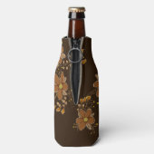 Golden Brown Floral Bottle Sleeve Flesjeskoeler (Fles Achterkant)