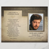 Golden Brown Funeral Memorial Service Programme (Voorkant)