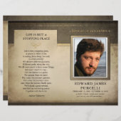 Golden Brown Funeral Memorial Service Programme (Voorkant / Achterkant)