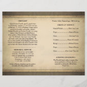 Golden Brown Funeral Memorial Service Programme (Achterkant)