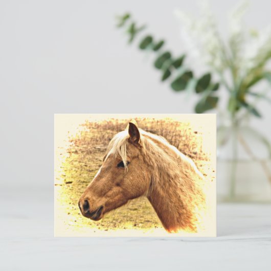 Golden Brown Horse in Sun Animal Briefkaart (Staand voorkant)