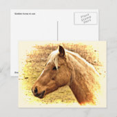 Golden Brown Horse in Sun Animal Briefkaart (Voorkant / Achterkant)