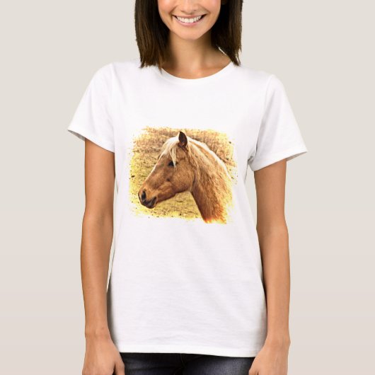 Golden Brown Horse in Sun Animal Shirt (Voorkant)