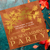 Golden Brown Housewarming Party uitnodiging