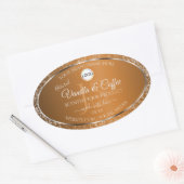 Golden Brown Logo Initialen Glitter Product Labels (Envelop)