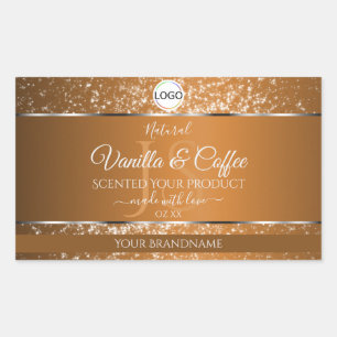 Golden Brown Logo Initialen Glitter Product Labels