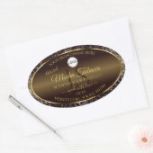 Golden Brown Logo Initialen Glitter Product Labels (Envelop)