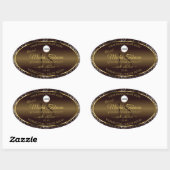 Golden Brown Logo Initialen Glitter Product Labels (Vel)