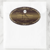 Golden Brown Logo Initialen Glitter Product Labels (Tas)