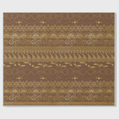 Golden Brown Mandala Cadeaupapier (Vlak)