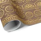Golden Brown Mandala Cadeaupapier (Rol Hoek)