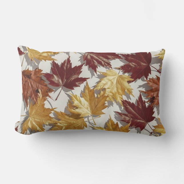 Golden Brown Maple Leaf Pattern Buitenkussen (Voorkant)