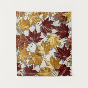 Golden Brown Maple Leaf Pattern Wandkleed