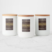 Golden Brown met Glitter Initialen Productlabels Voedselcontainer Etiket (Flessen)