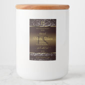 Golden Brown met Glitter Initialen Productlabels Voedselcontainer Etiket (Voorkant)