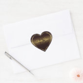 Golden Brown met Glitter Initialen Schattige Bedan Hart Sticker (Envelop)