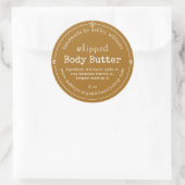 Golden Brown Script Handmade Body Butter Label (Tas)