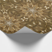 Golden Brown Stars Mirror Pattern Elegant Cadeaupapier (Hoek)