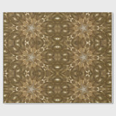 Golden Brown Stars Mirror Pattern Elegant Cadeaupapier (Vlak)