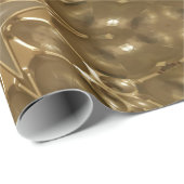 Golden Brown Stars Mirror Pattern Elegant Cadeaupapier (Rol Hoek)