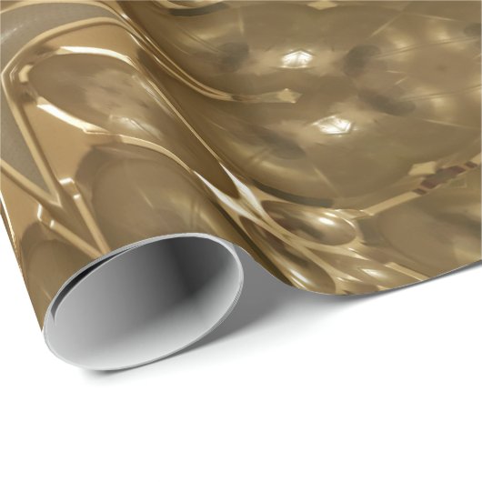 Golden Brown Stars Mirror Pattern Elegant Cadeaupapier (Rol Hoek)