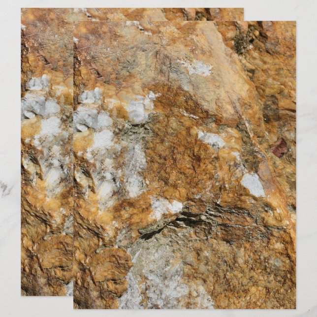 Golden Brown Stone Natuur Scrapbook Paper (Voorkant / Achterkant)