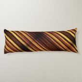 Golden Brown Striped Body Pillow Lichaamskussen (Achterkant)