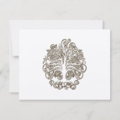 Golden Brown Swirl Tree Wedding Response Kaart (Voorkant)